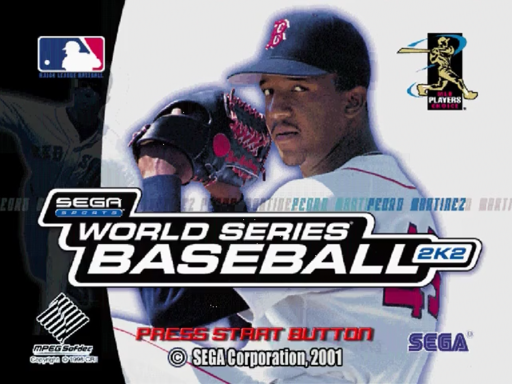 World Series Baseball 2K2 title screen for Sega Dreamcast